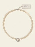 Vivienne Westwood platinum-plated brass pearl necklace 40cm, imported from the UK