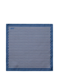 Eton navy silk pocket square with leaf motif - British product