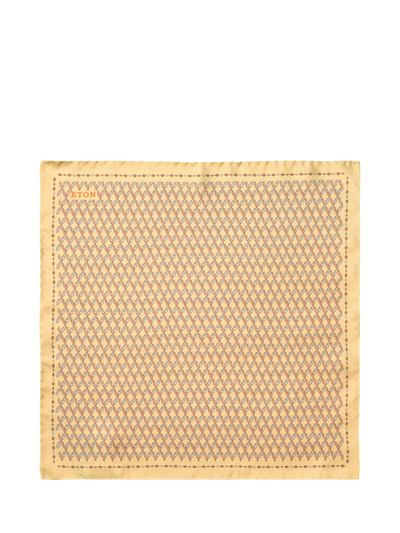 John Lewis Eton Silk Twill Leaf Motif Pocket Square, Yellow- Buy online at McGrocer
