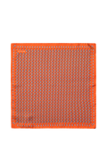 Eton Pineapple Print Silk Pocket Square, Orange