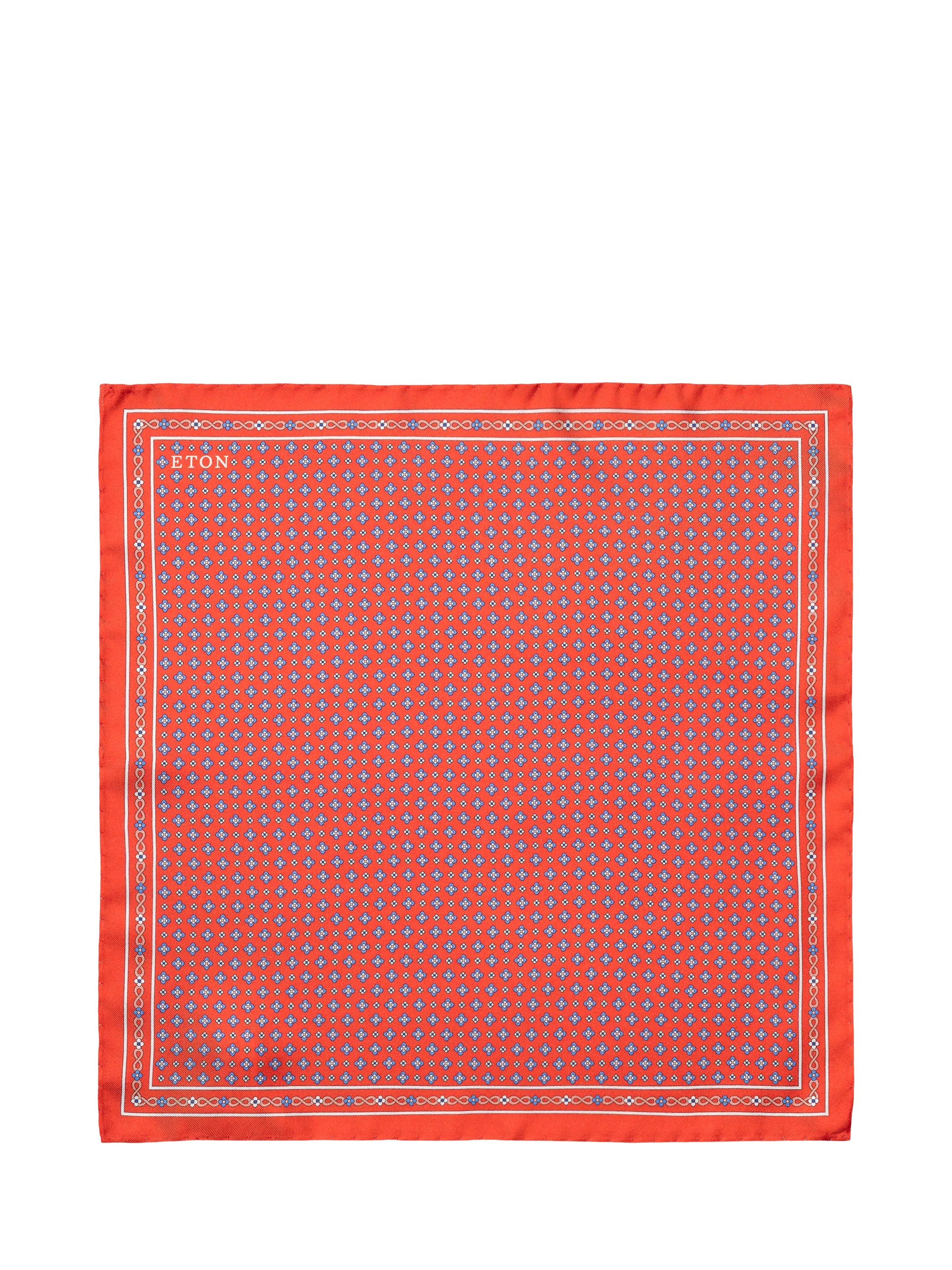 Eton pocket square floral print orange, UK version