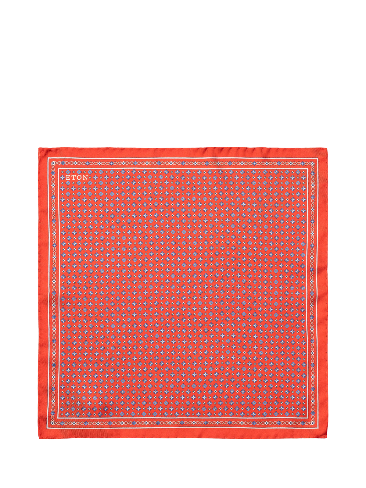 Eton pocket square floral print orange, UK version