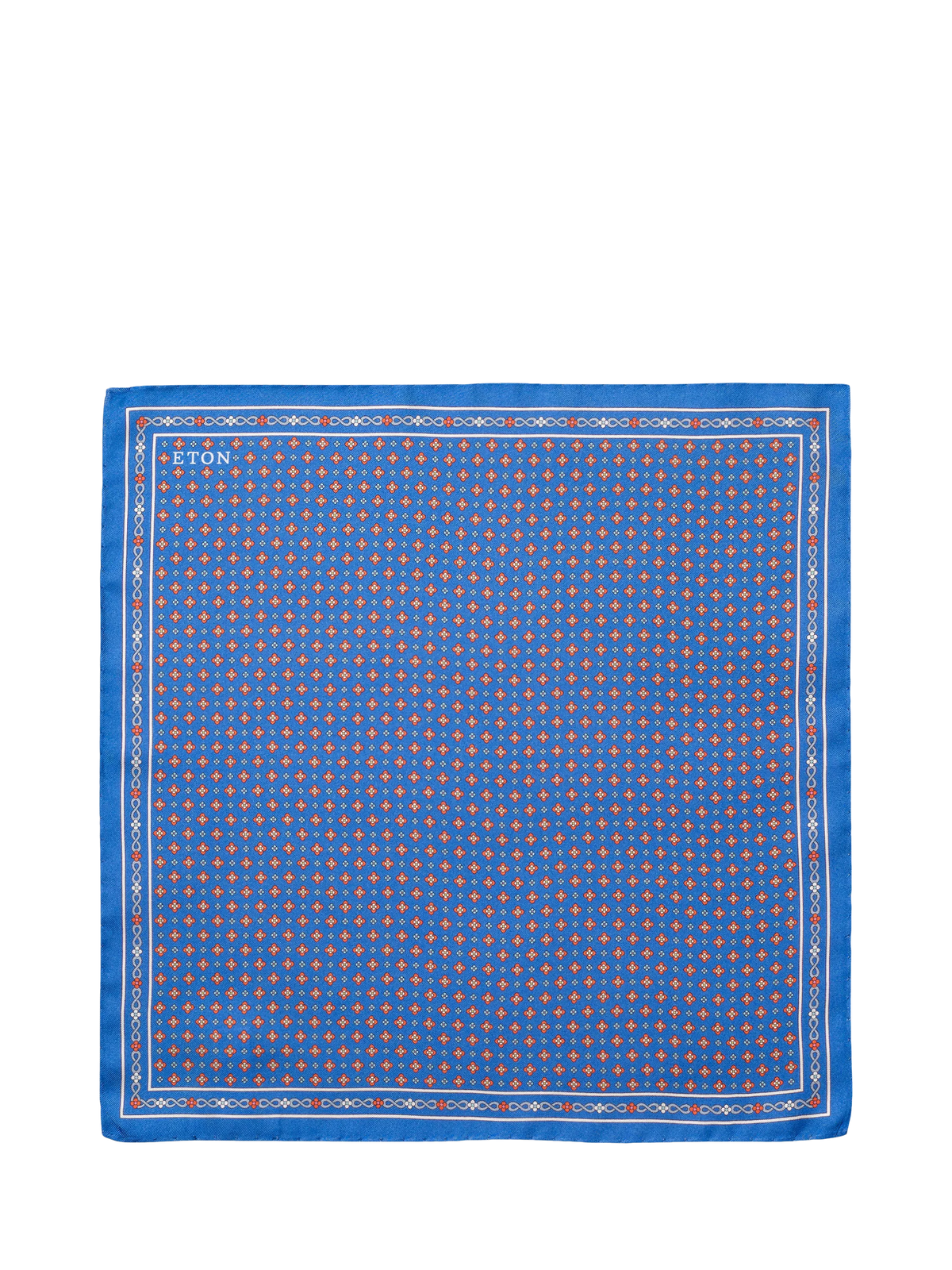 Eton floral print silk twill pocket square, imported from the UK