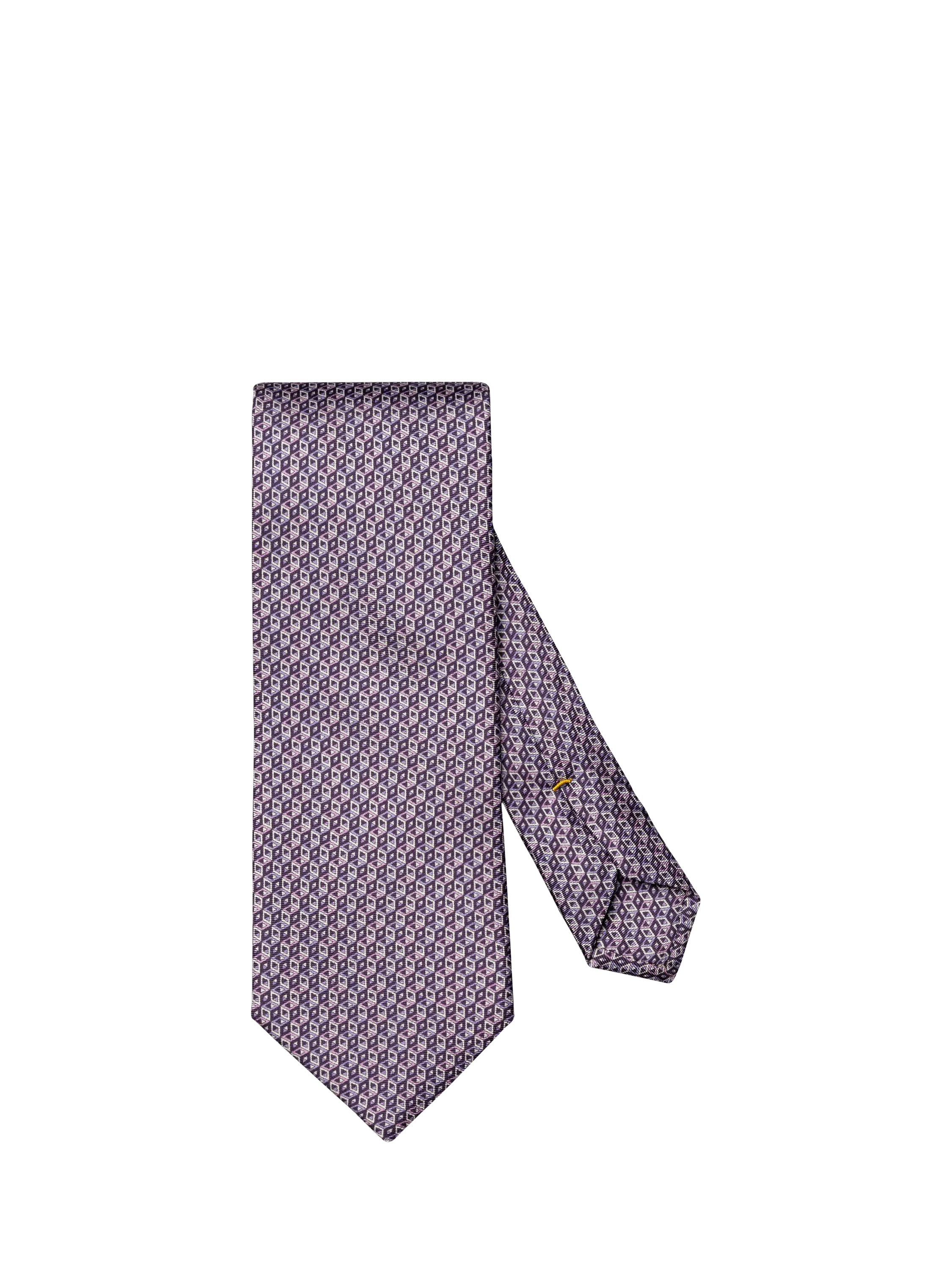 Eton silk twill geometric print tie purple (British brand)