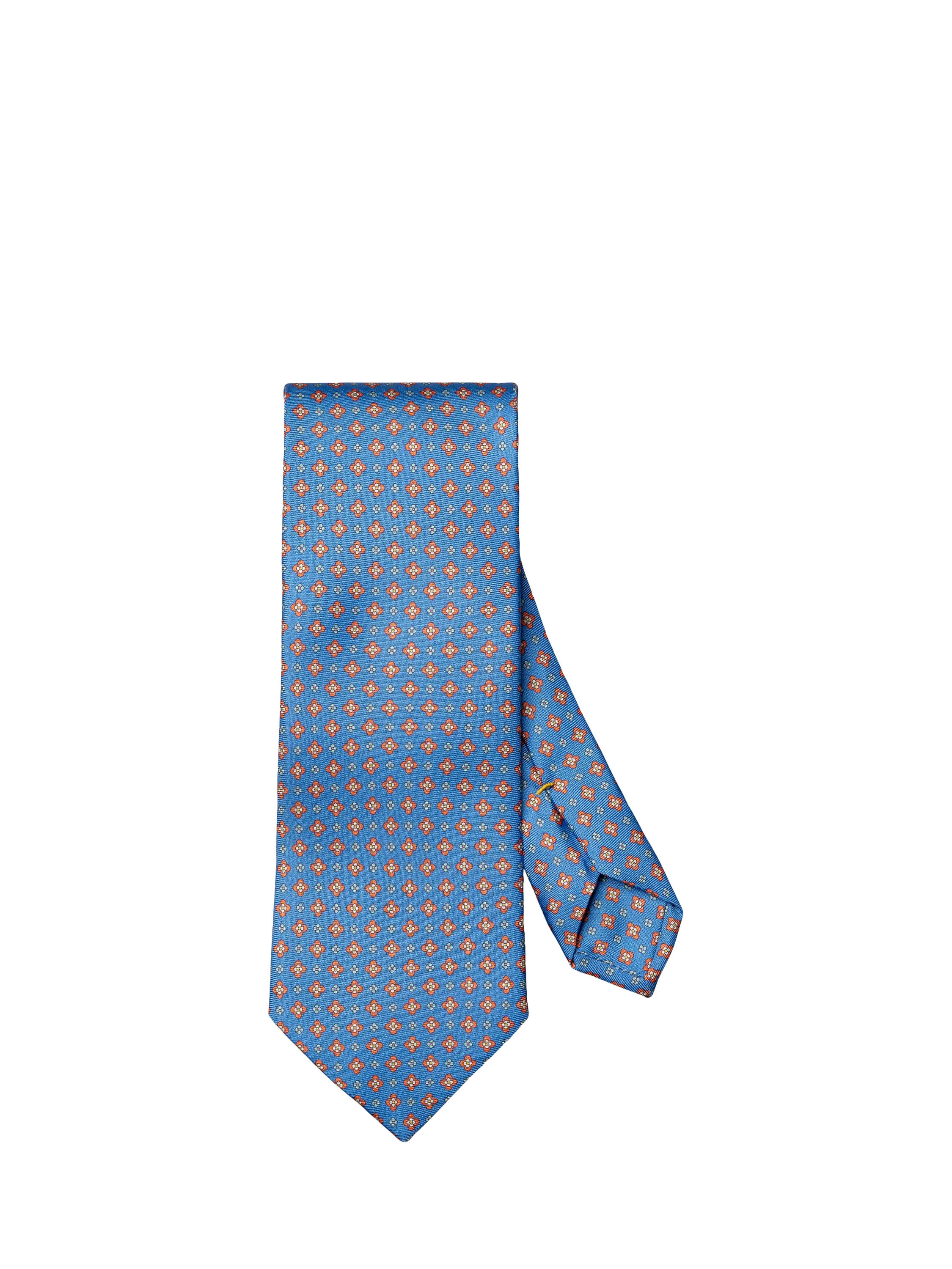 Eton silk twill tie blue floral motif (British brand)