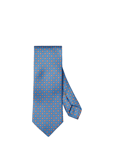 John Lewis Eton Silk Twill Floral Motif Tie, Blue- Buy online at McGrocer