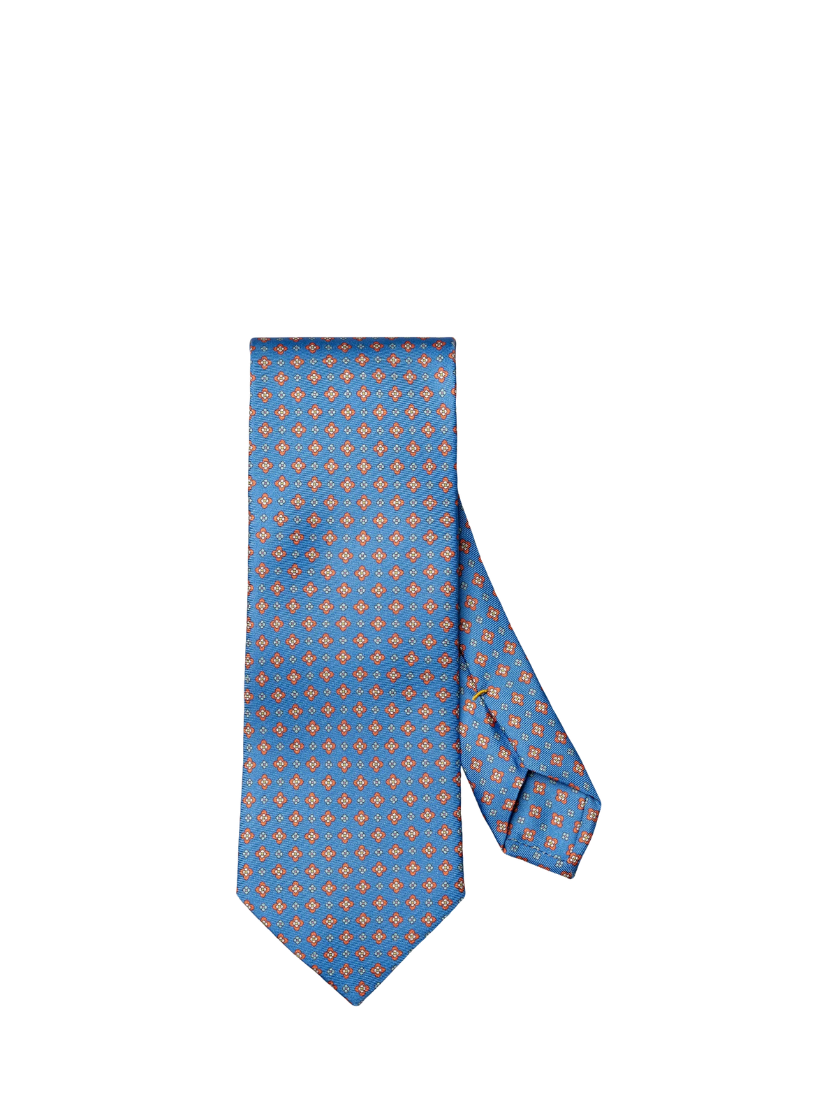 Eton silk twill tie blue floral motif (British brand)