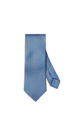 Eton silk twill tie blue floral motif (British brand)