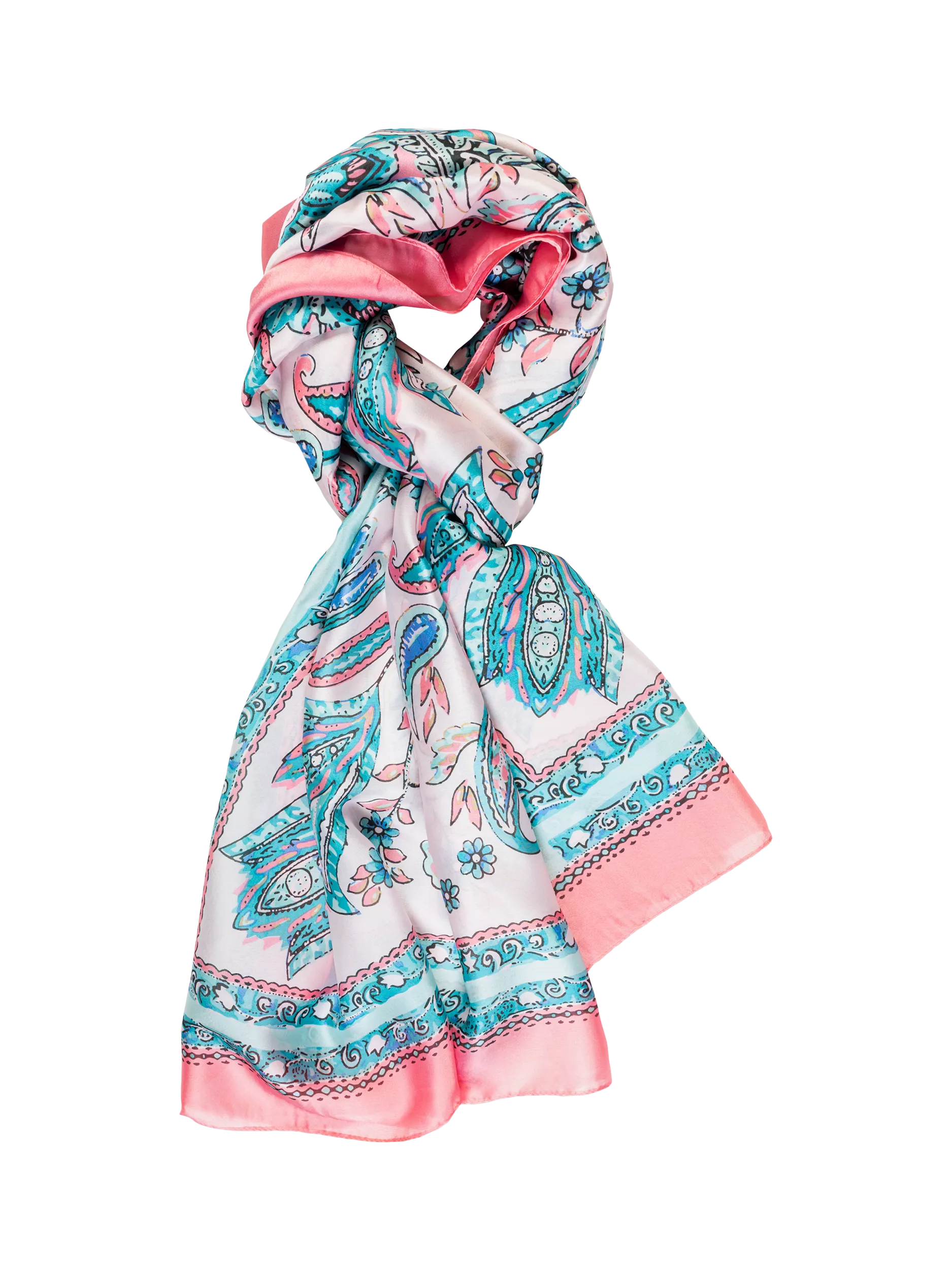 Chesca paisley colour block scarf 180x95cm - British product