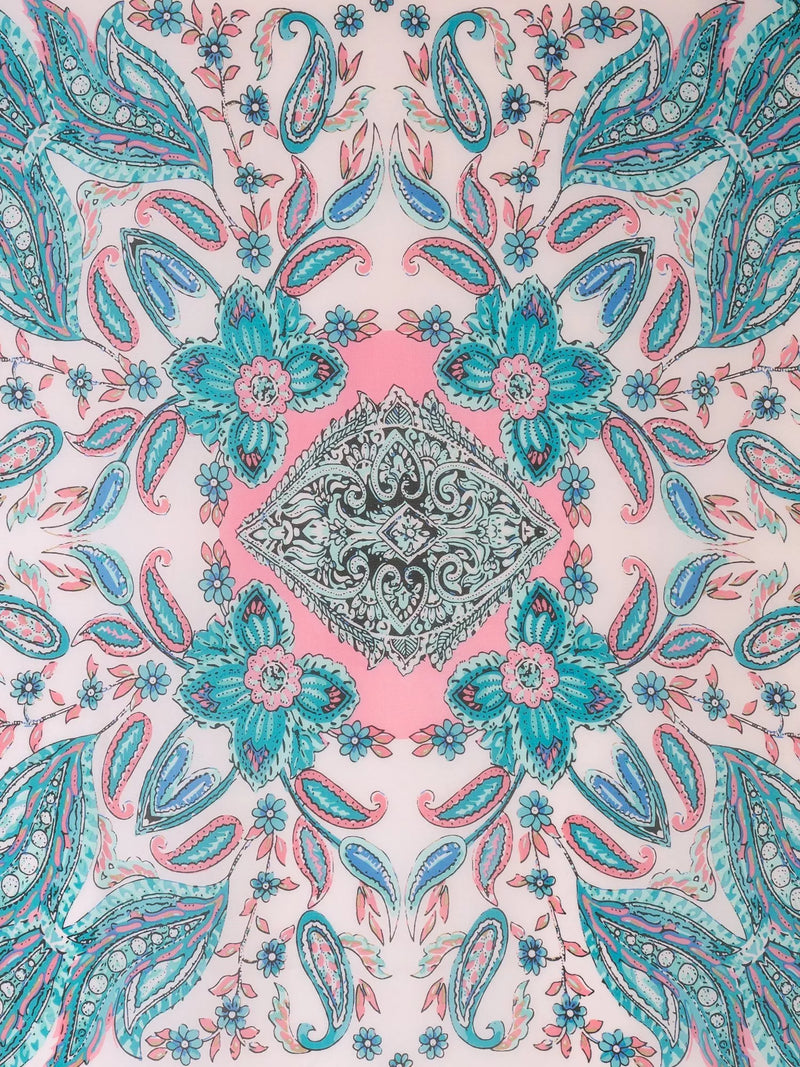 Chesca paisley colour block scarf 180x95cm - British product