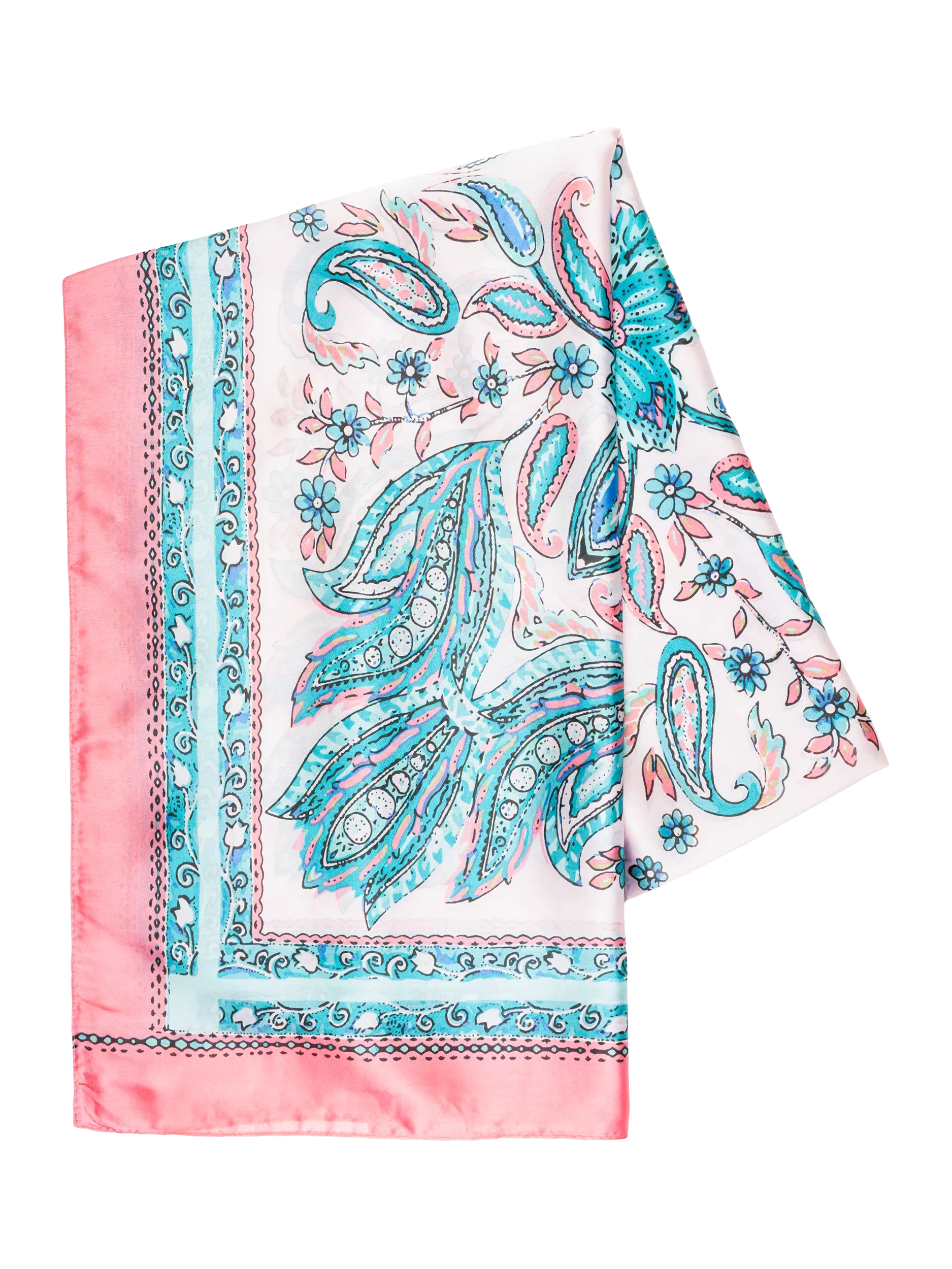 Chesca paisley colour block scarf 180x95cm - British product