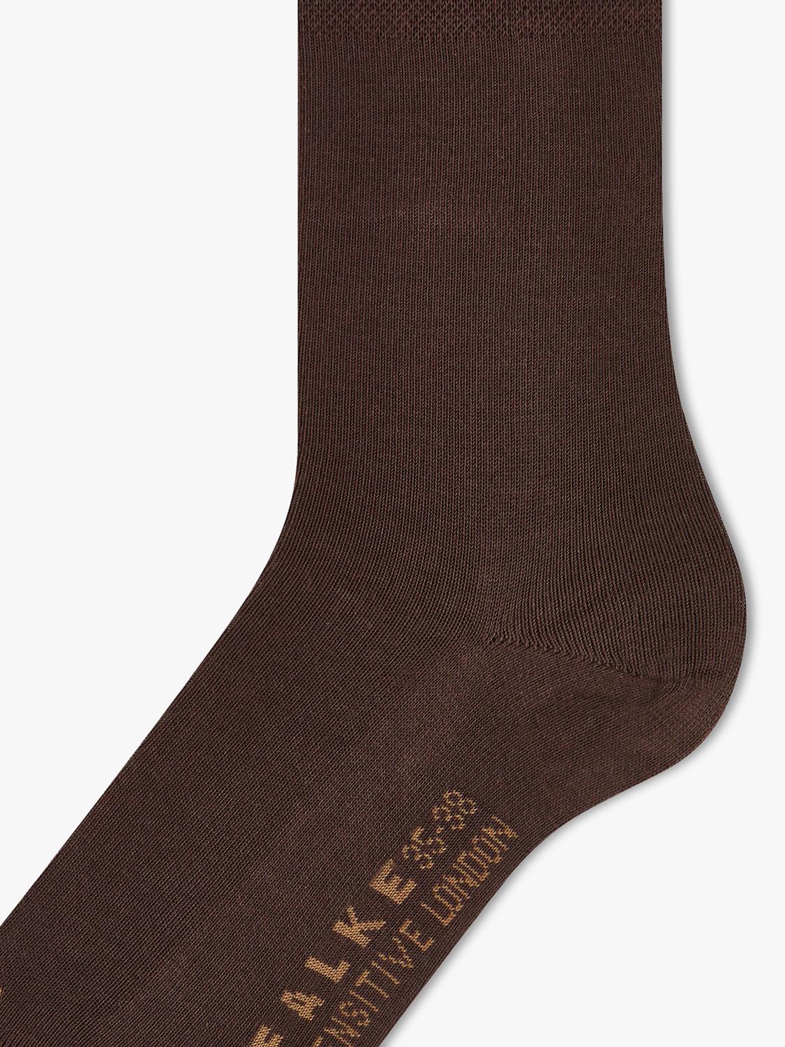 FALKE Sensitive London ankle socks dark brown - British product