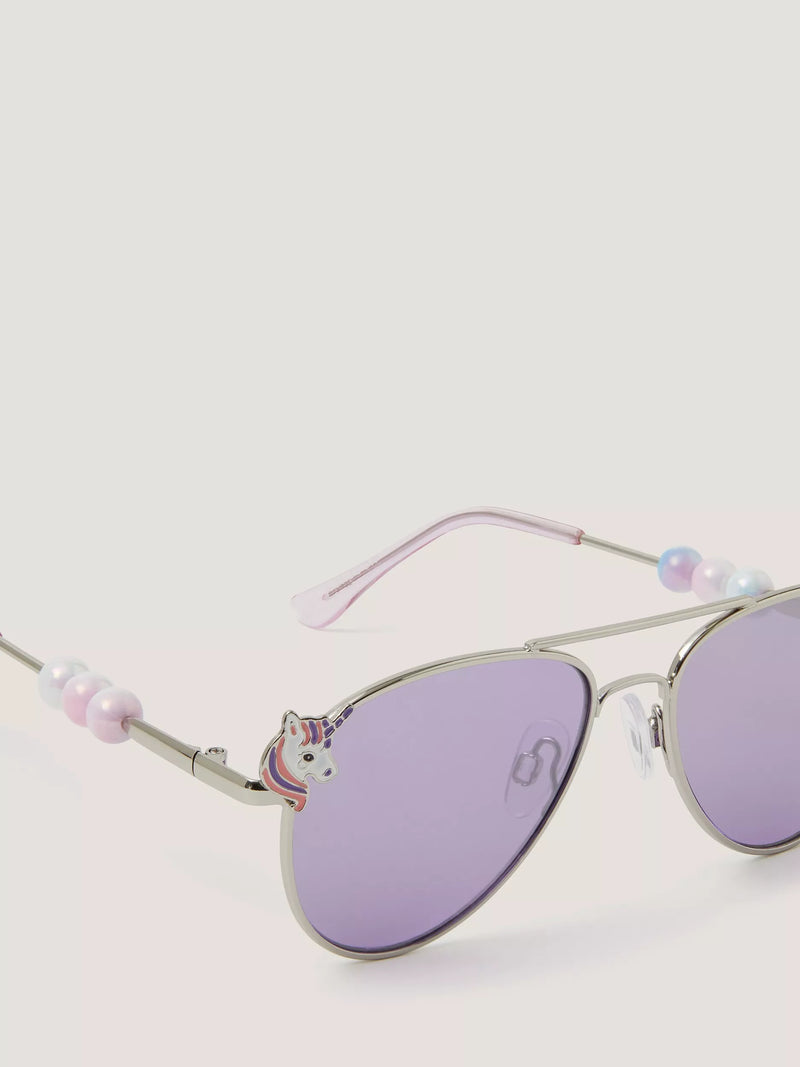 Monsoon Kids Unicorn Aviator Sunglasses Pink (British brand)