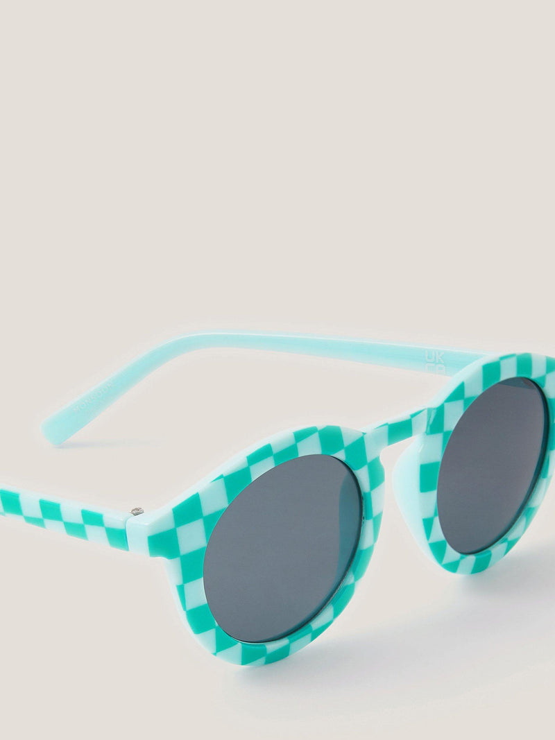 Monsoon baby sunglasses round checkerboard blue, imported from the UK