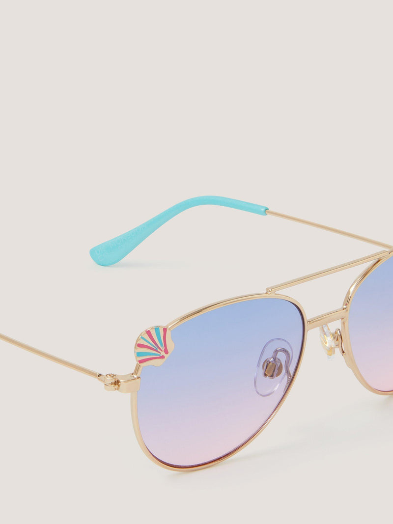 Monsoon kids mermaid aviator sunglasses in blue, imported from the UK