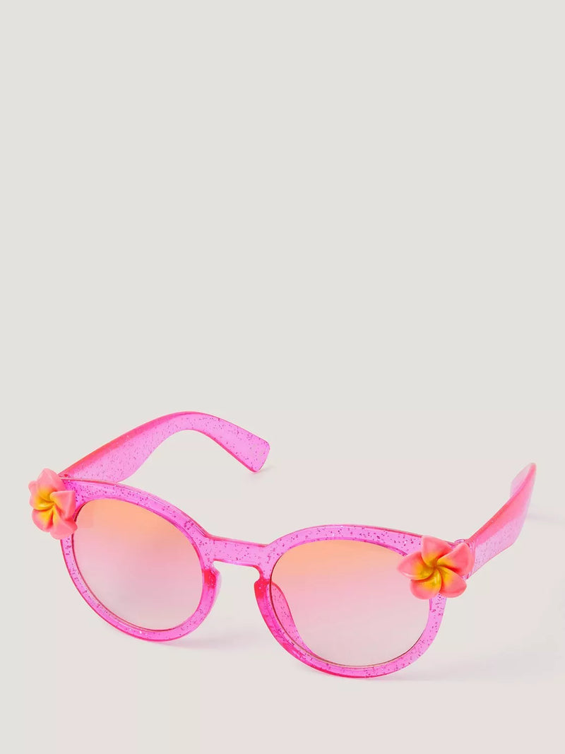 Monsoon kids round glittery hibiscus sunglasses (British brand)