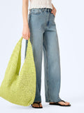 OMNES Aruba paper shoulder bag in lime, UK version