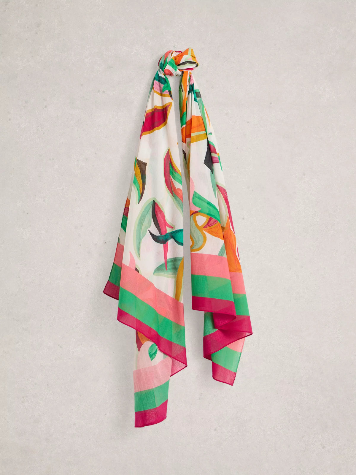 White Stuff organic cotton scarf green multi (British brand)