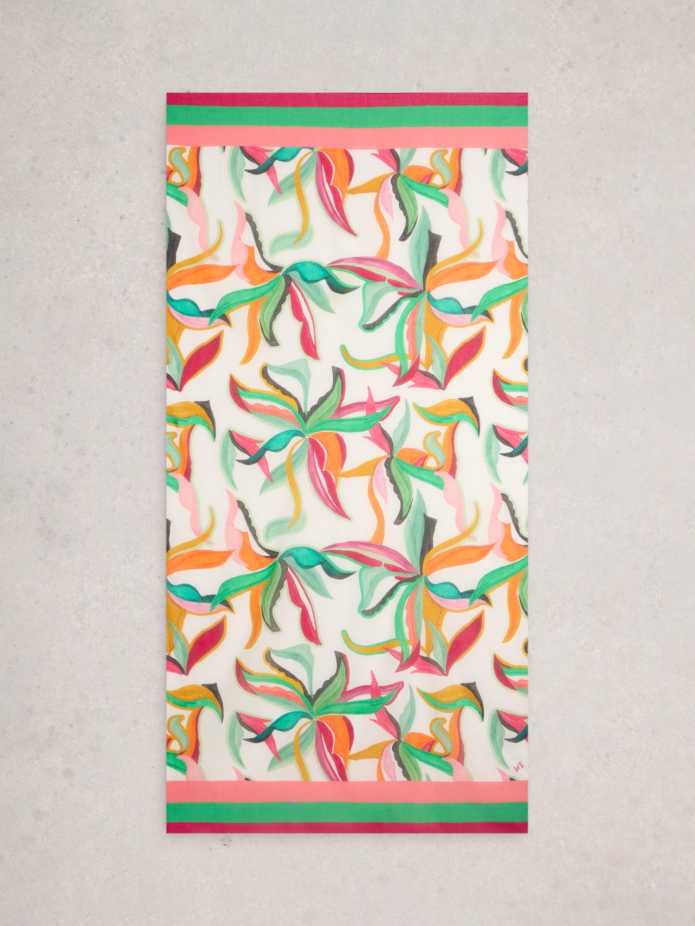 White Stuff organic cotton scarf green multi (British brand)