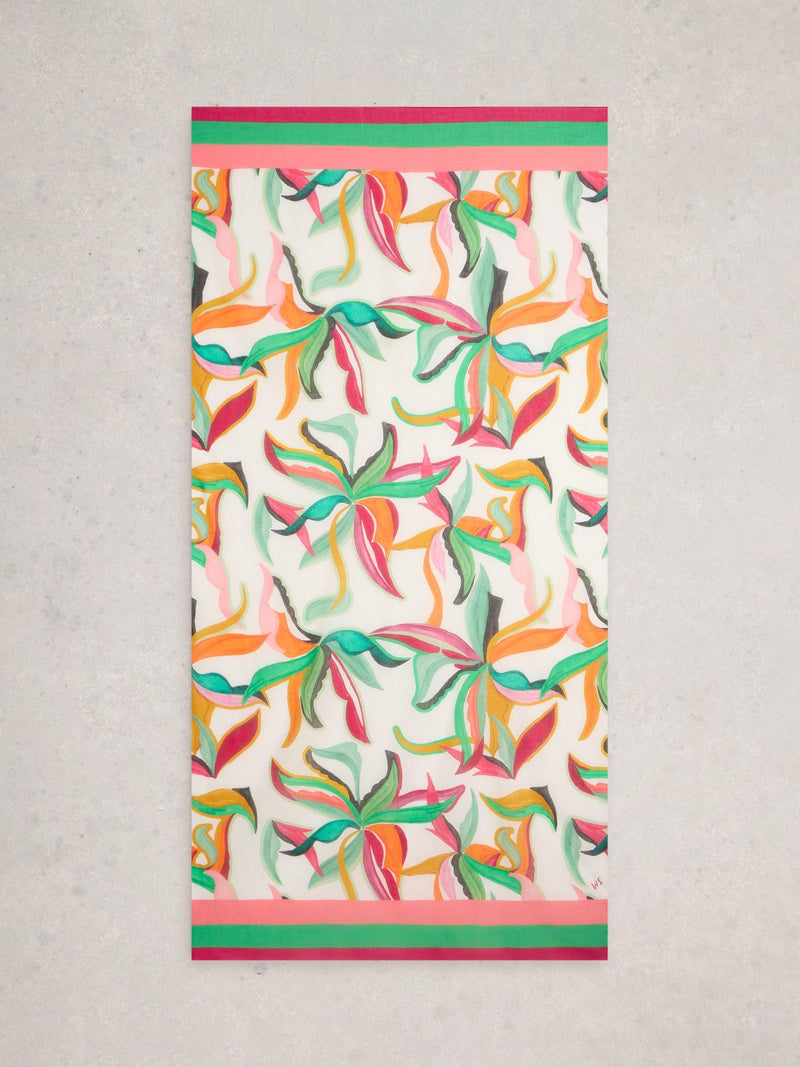 White Stuff organic cotton scarf green multi (British brand)