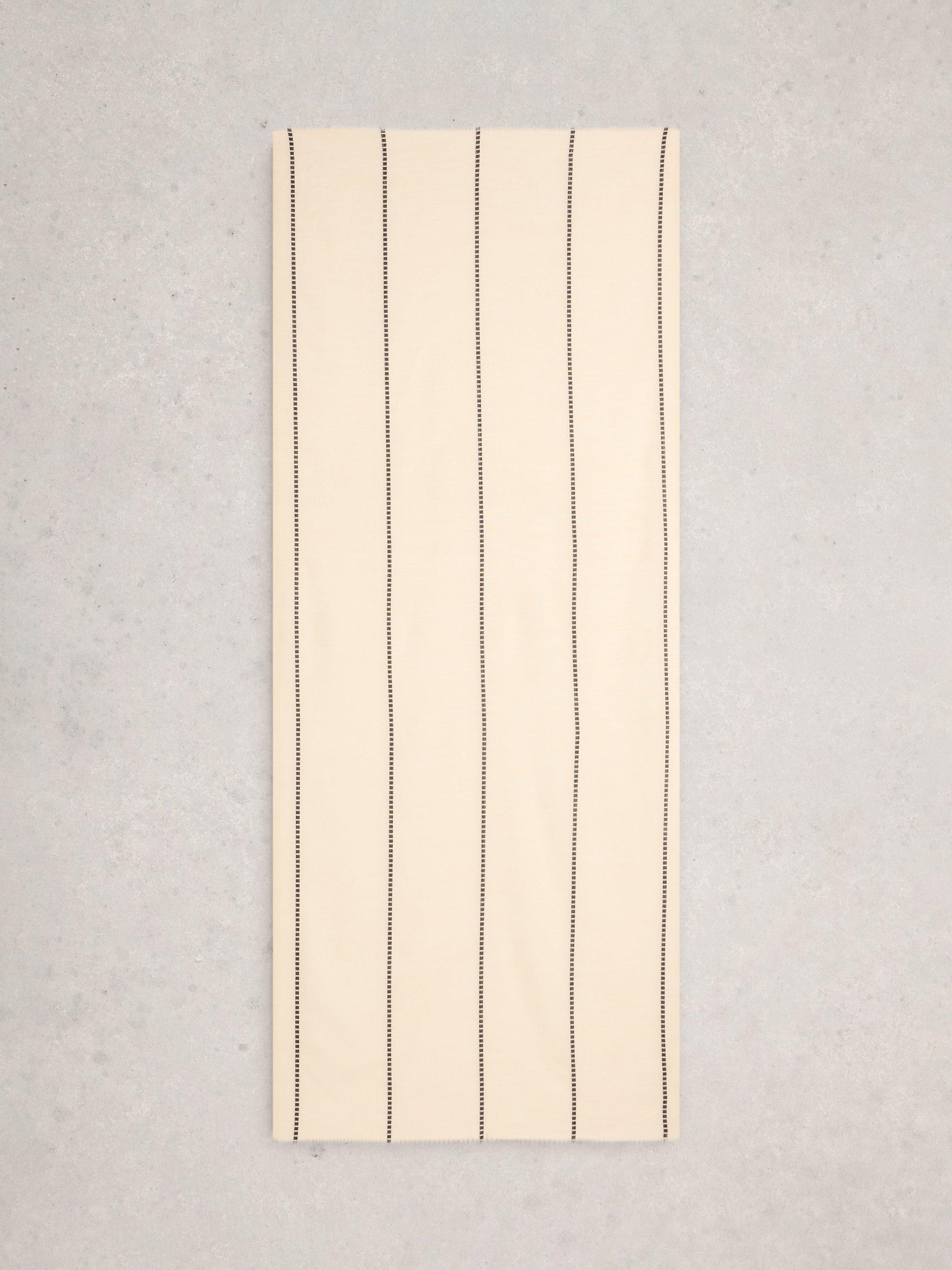 White Stuff cotton stripe scarf Natural, UK version