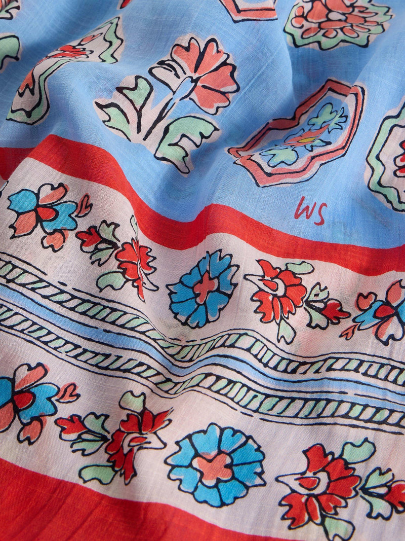 White Stuff Callie floral scarf Blue/Multi, UK version