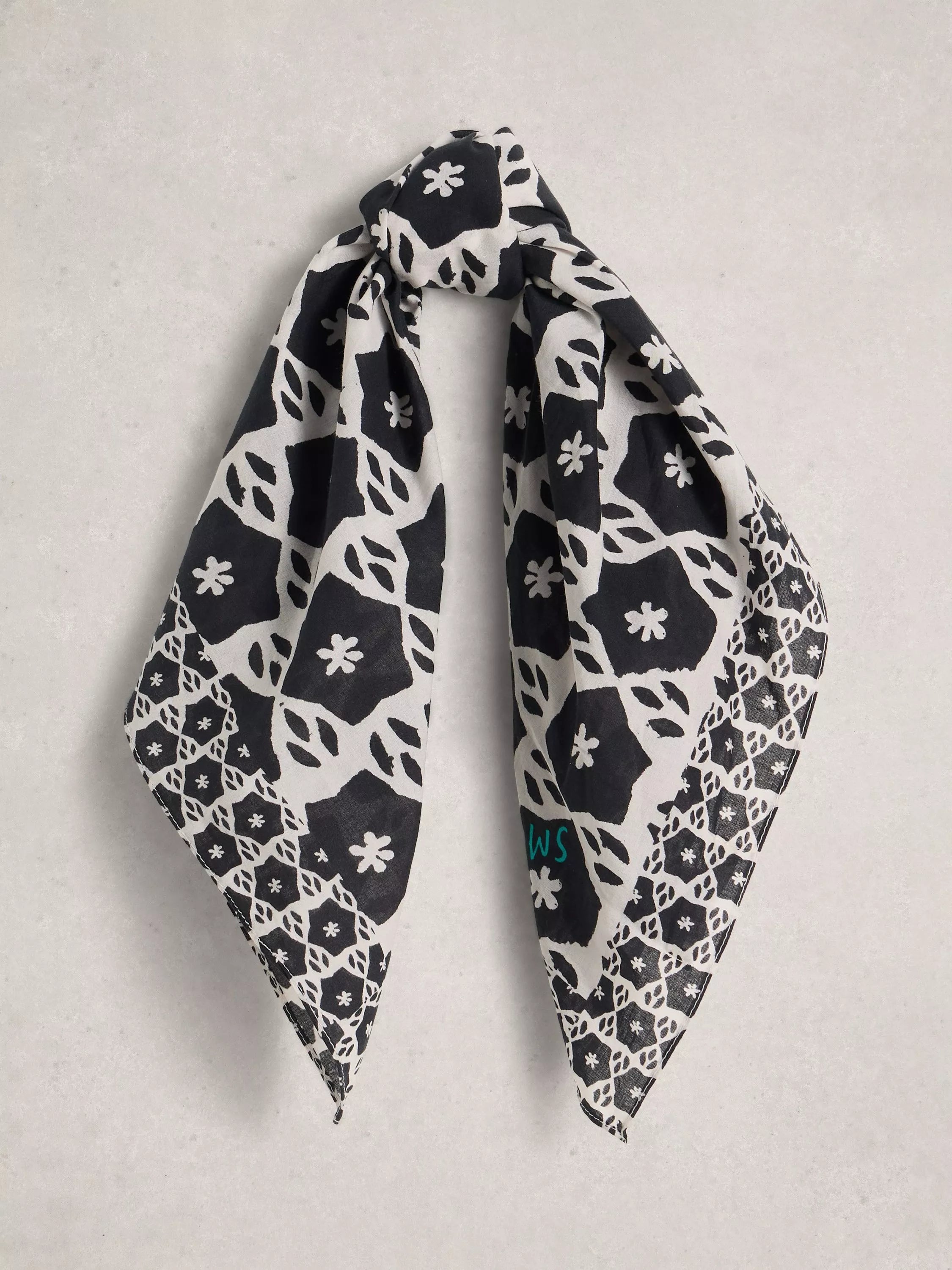 White Stuff square scarf Black/Multi 65x65cm, UK version