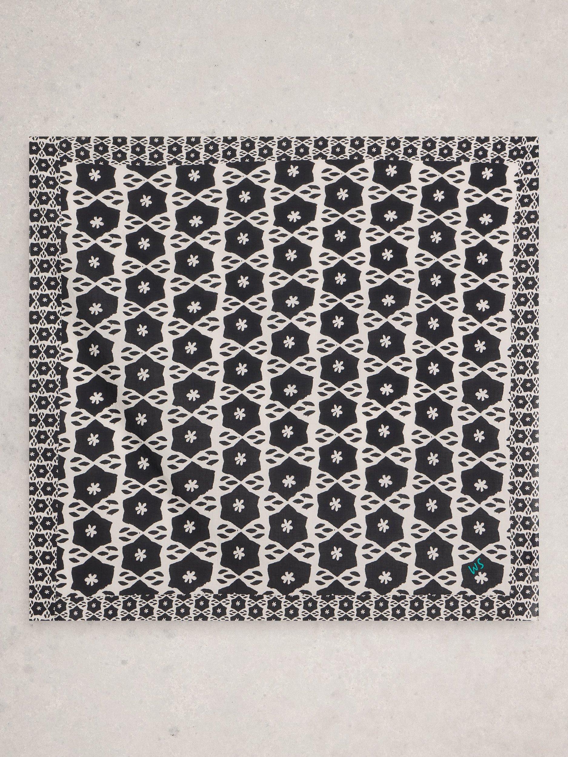 White Stuff square scarf Black/Multi 65x65cm, UK version