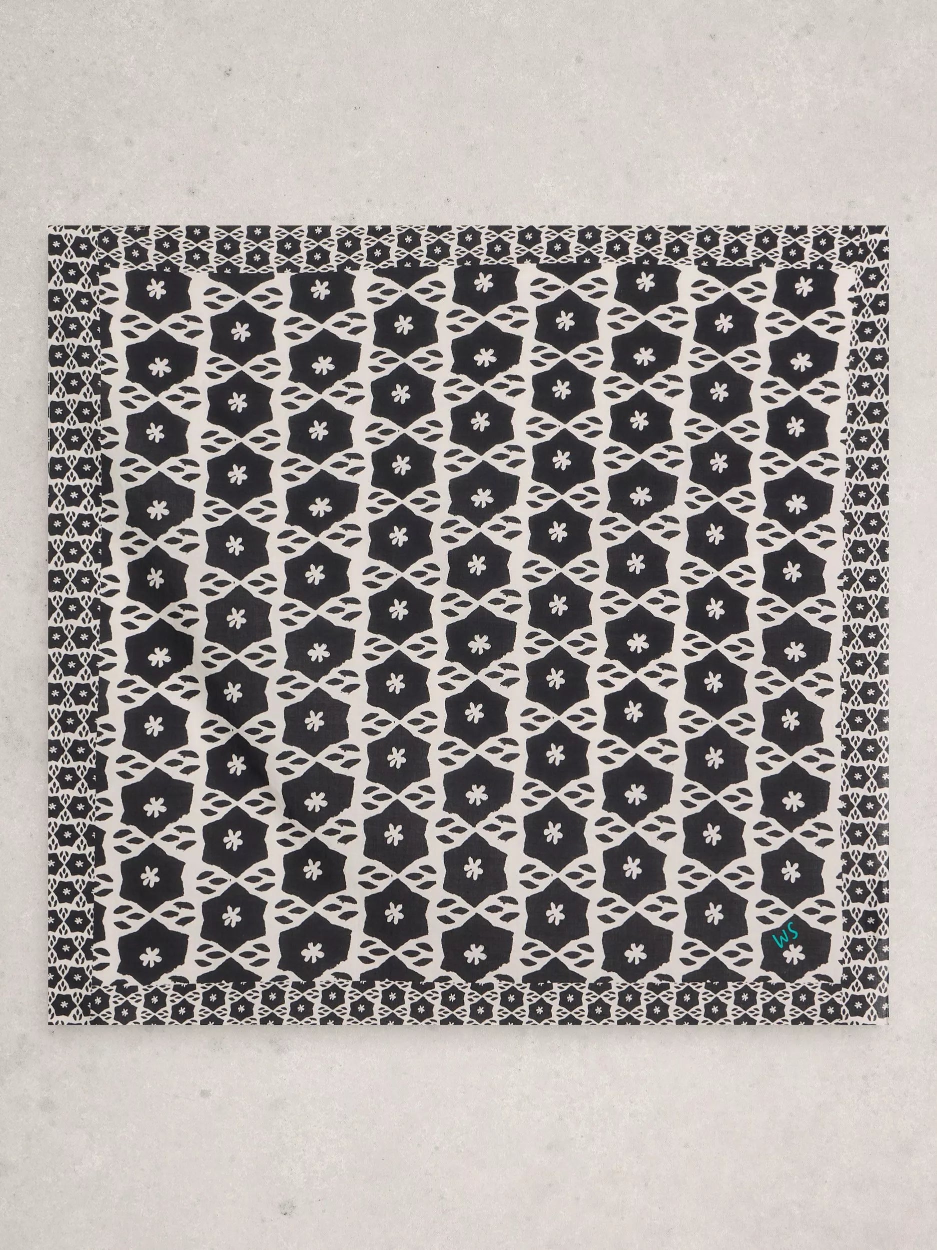 White Stuff square scarf Black/Multi 65x65cm, UK version