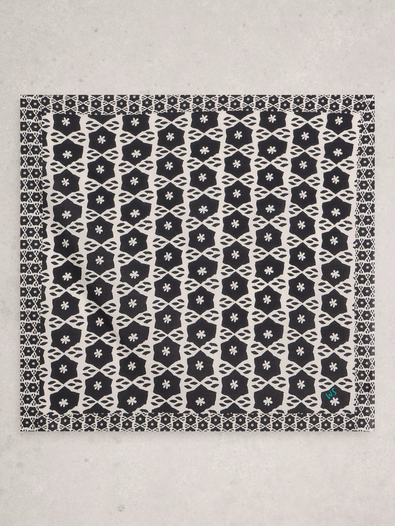 White Stuff square scarf Black/Multi 65x65cm, UK version