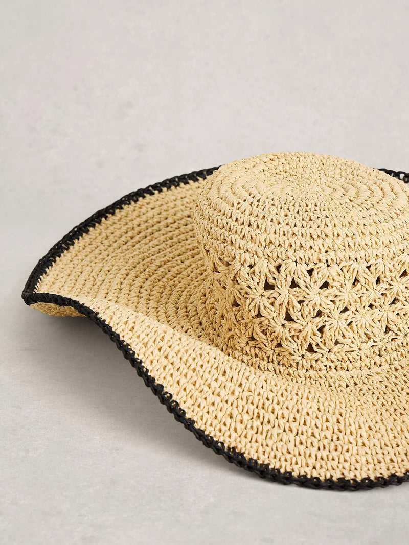 White Stuff wide brim raffia sun hat natural, UK version