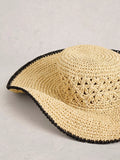 White Stuff wide brim raffia sun hat natural, UK version