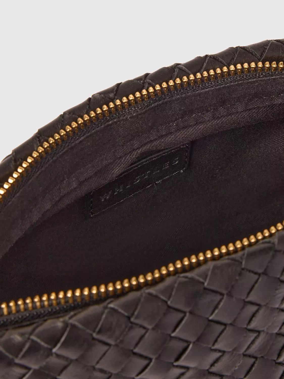 Whistles woven leather clutch bag black - British product