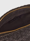 Whistles woven leather clutch bag black - British product
