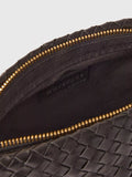 Whistles woven leather clutch bag black - British product