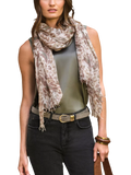 Pure Collection wool cashmere blend scarf natural, UK version