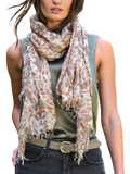 Pure Collection wool cashmere blend scarf natural, UK version