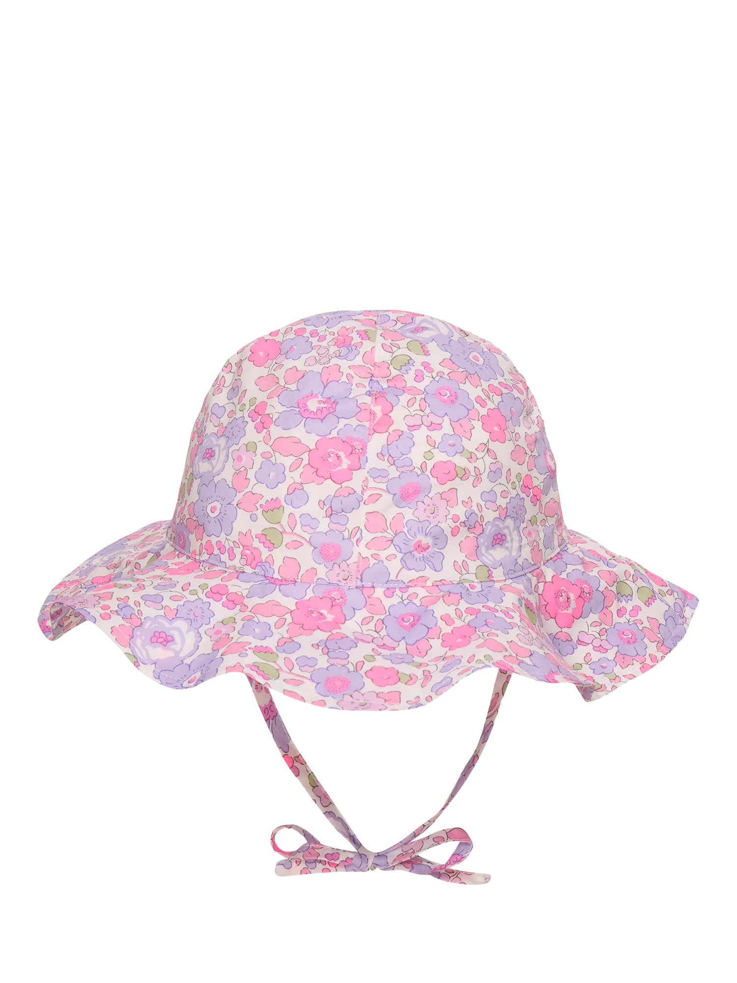 Trotters kids Liberty Betsy print sun hat purple, UK version