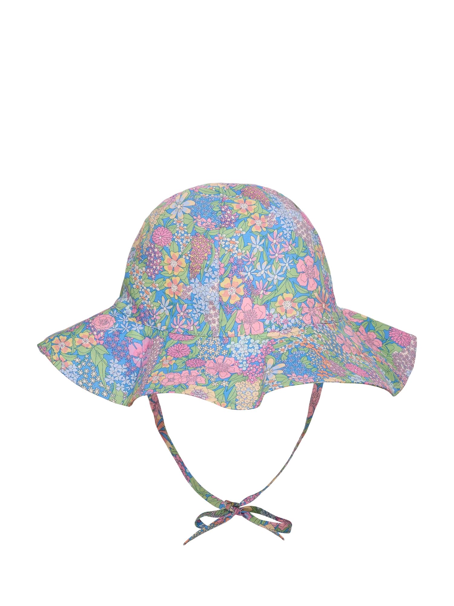 Trotters kids Liberty Ciara print sun hat in blue (British brand)