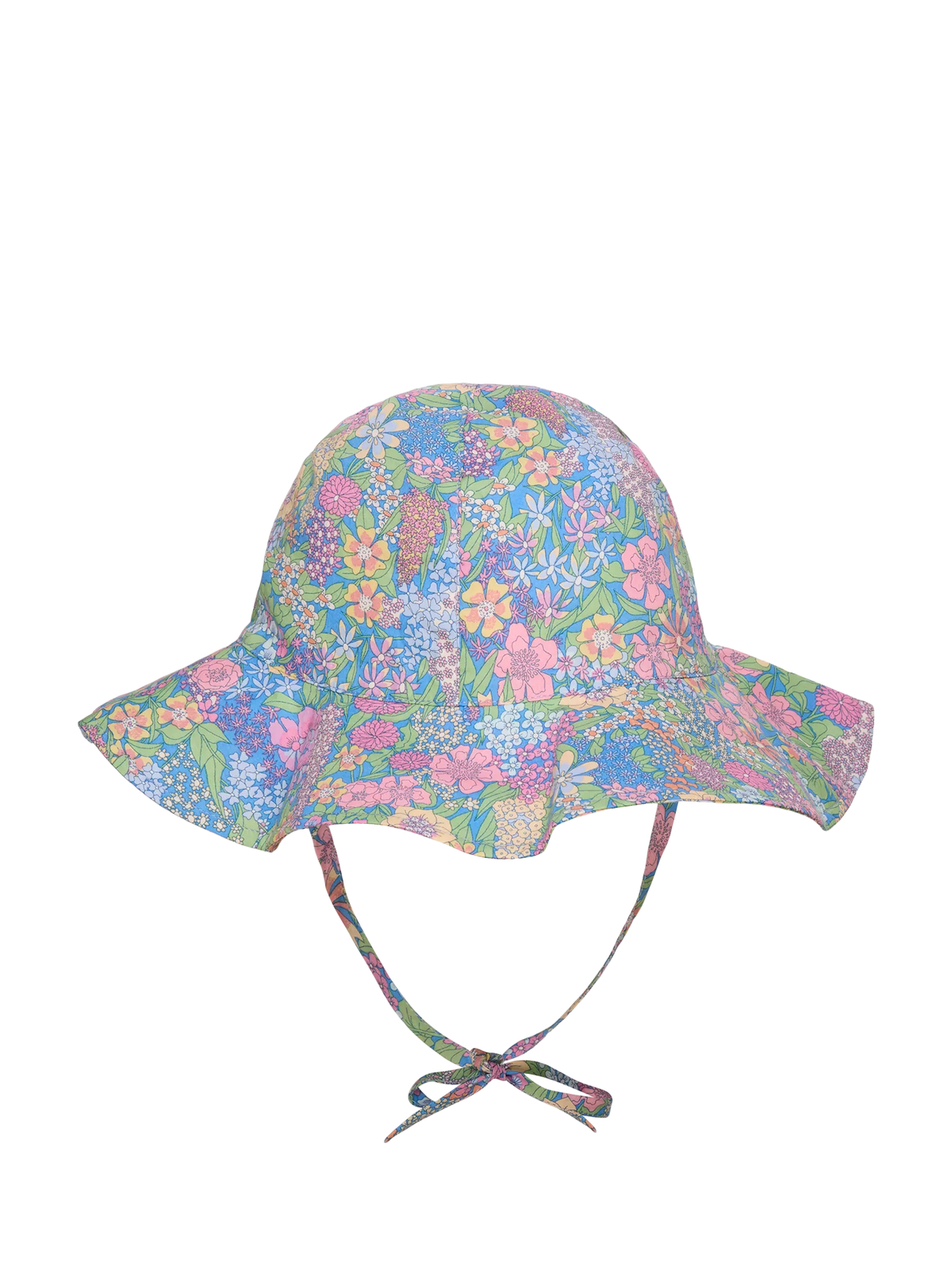 Trotters kids Liberty Ciara print sun hat in blue (British brand)