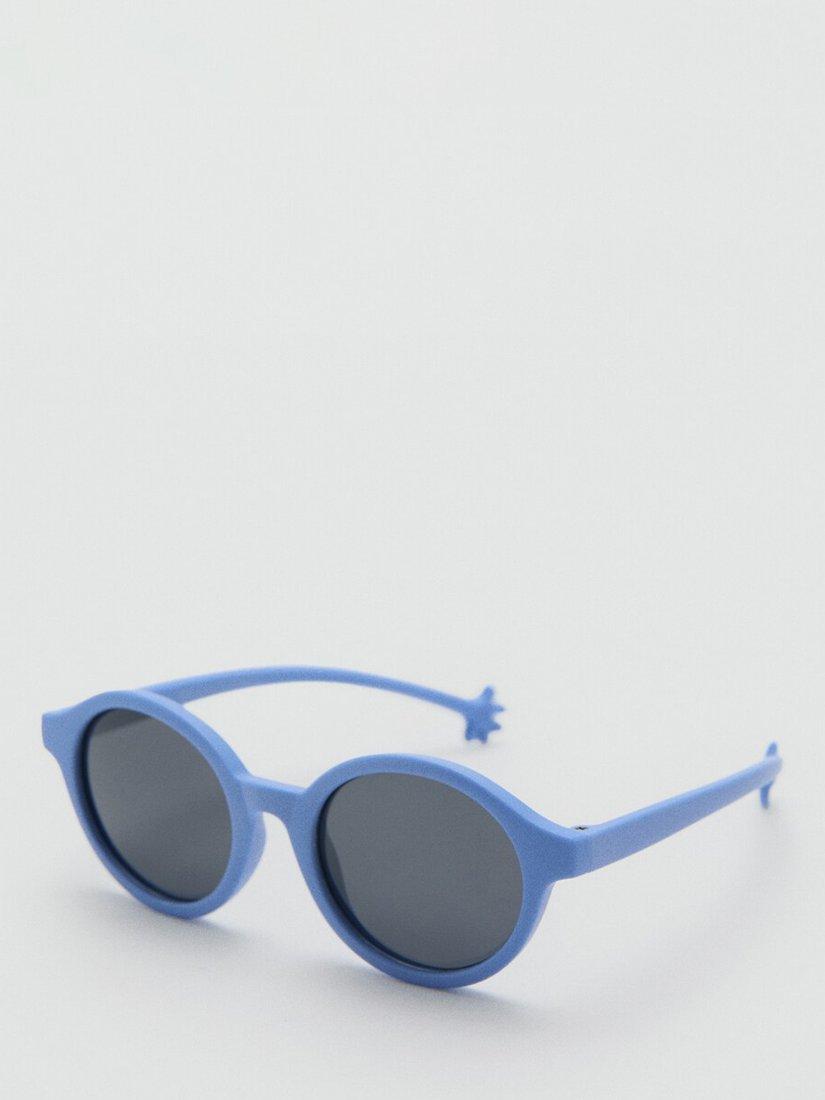 Mango round frame sunglasses in blue with tinted lenses - British product