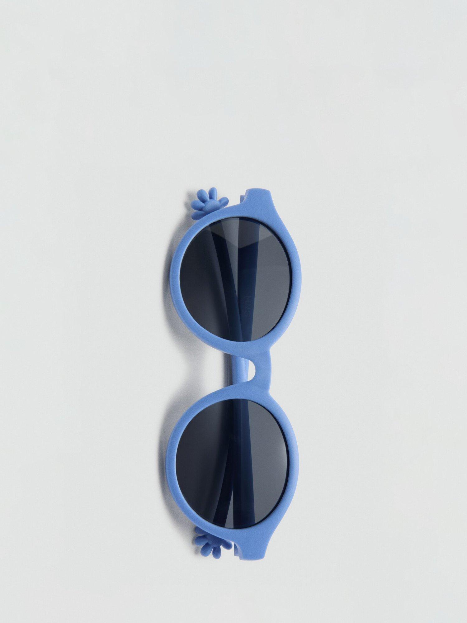 Mango round frame sunglasses in blue with tinted lenses - British product