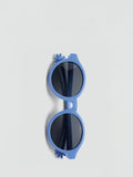 Mango round frame sunglasses in blue with tinted lenses - British product