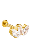 Orelia labret earring marquise fan crystal, imported from the UK