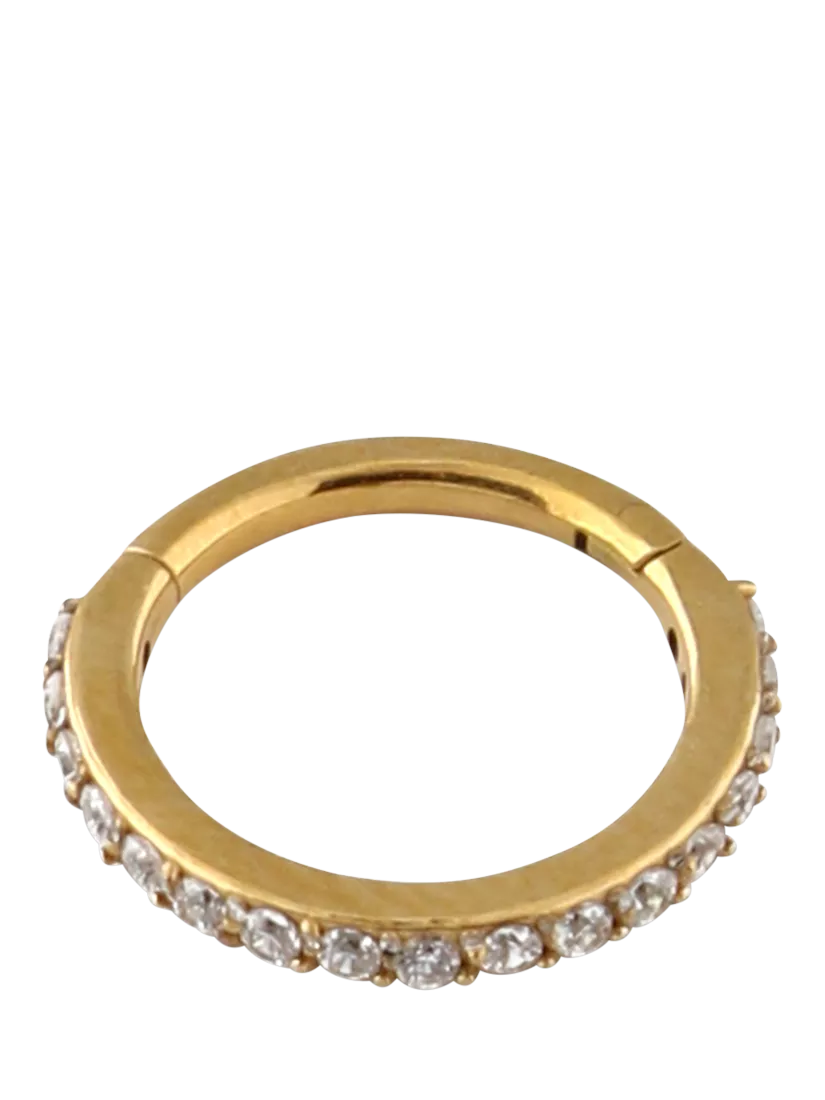 Orelia gold plated crystal pavé hoop earrings 8mm, UK version
