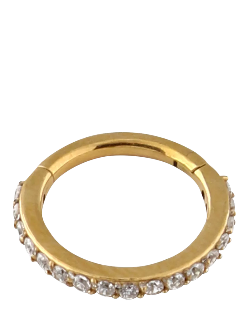 Orelia gold plated crystal pavé hoop earrings 8mm, UK version