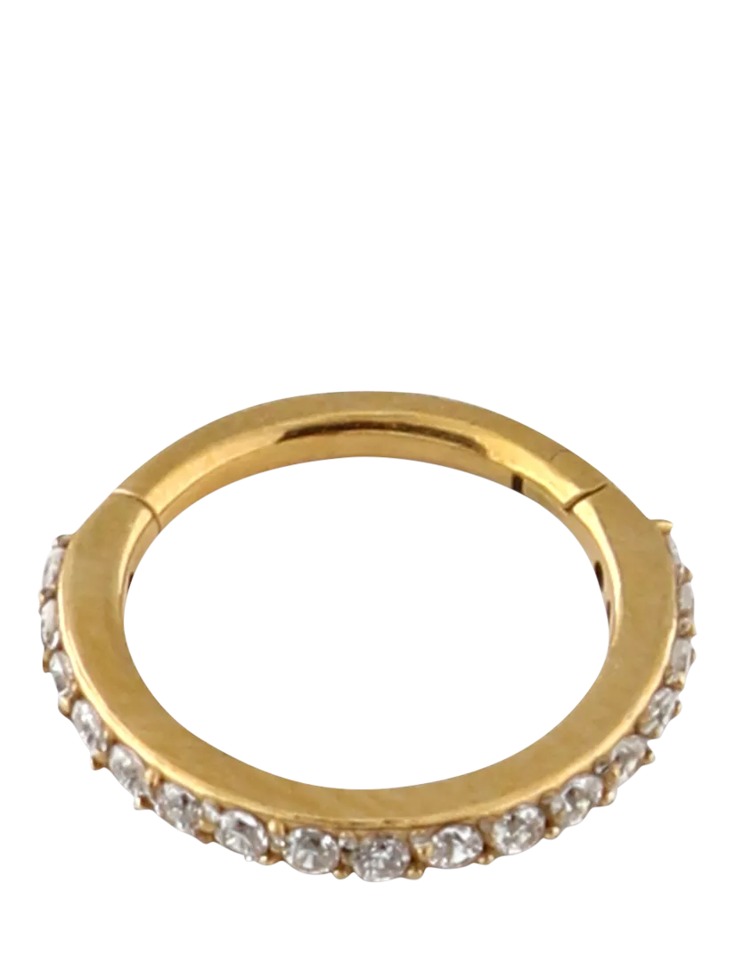 Orelia gold plated crystal pavé hoop earrings 8mm, UK version