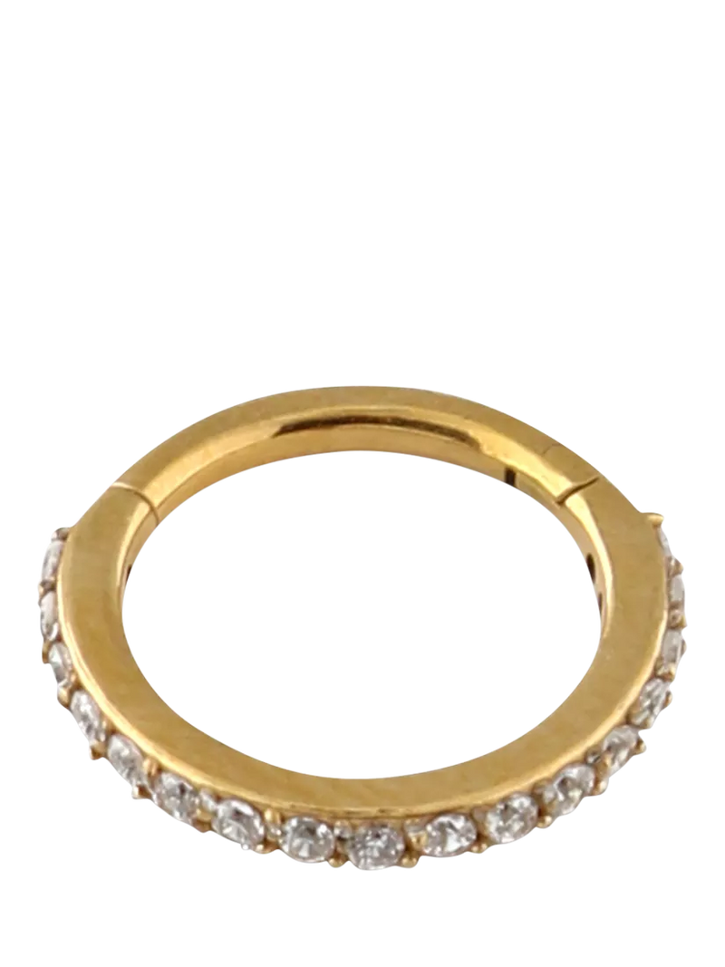Orelia gold plated crystal pavé hoop earrings 8mm, UK version