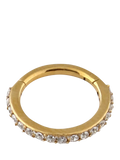 Orelia gold plated crystal pavé hoop earrings 8mm, UK version