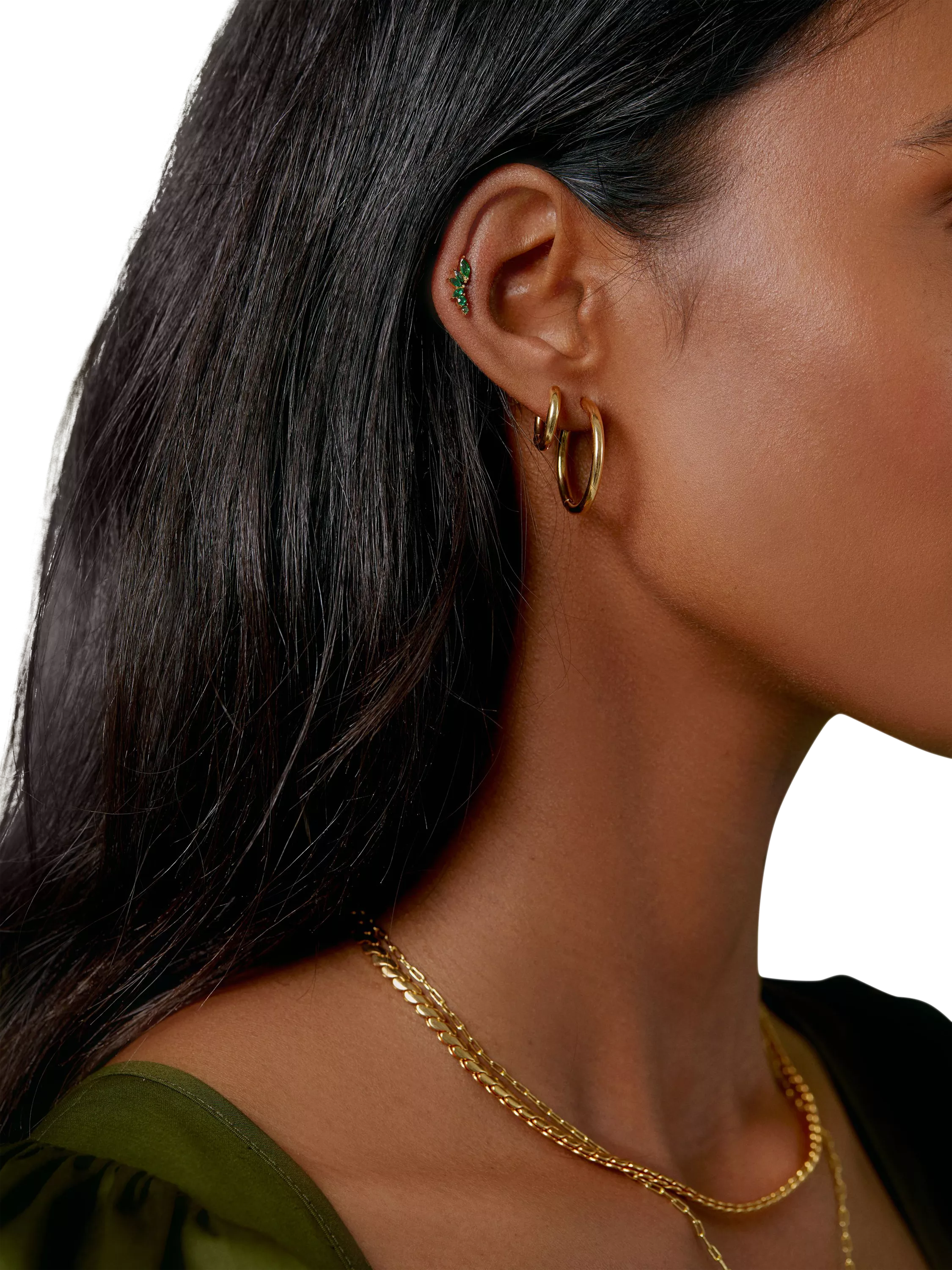 Orelia emerald cluster earring 20mm, imported from the UK